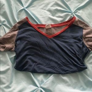 Multi colored v neck